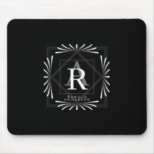 Stilvolle Rahmen Schwarz Monogram Mousepad