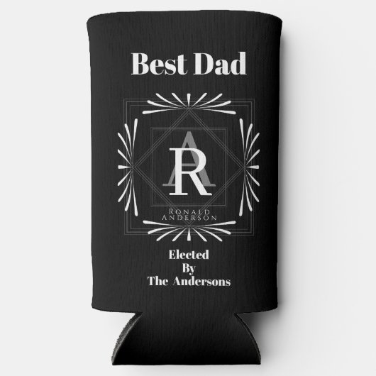 Stilvolle Rahmen Schwarz Monogram Selters Dosenkühler (Vorderseite)