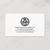 Stilvolle Rahmen Silver Electrical Icons Visitenkarte (Rückseite)
