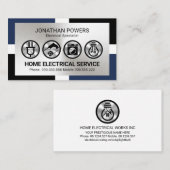 Stilvolle Rahmen Silver Electrical Icons Visitenkarte (Vorne/Hinten)