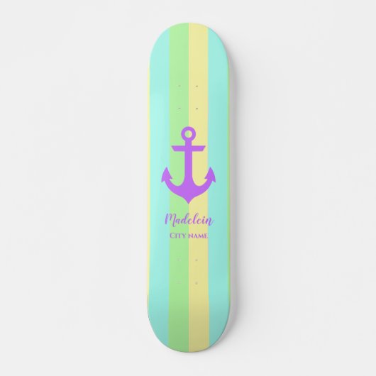 Stilvolle Rainbow Pastel Colors - kundenspezifisch Skateboard (Vorne)