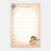 Stilvolle Raphael Cherub & Blue Butterfly Post-it Klebezettel (Vorderseite)