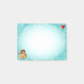Stilvolle Raphael Cherub & Heart on Light Blue Post-it Klebezettel (Vorderseite)
