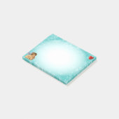 Stilvolle Raphael Cherub & Heart on Light Blue Post-it Klebezettel (angewinkelt)