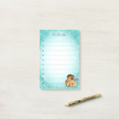 Stilvolle Raphael Cherub on Light Blue Gradient Post-it Klebezettel (Auf Schreibtisch)