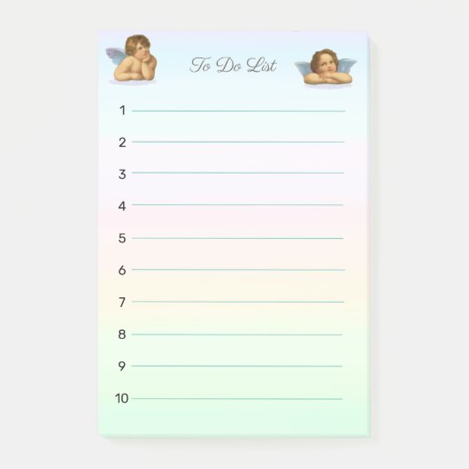 Stilvolle Raphael Cherubs auf Pastel Shades Post-it Klebezettel (Vorderseite)