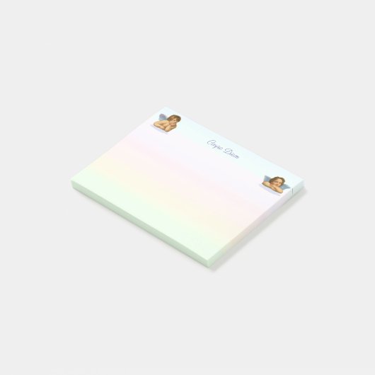 Stilvolle Raphael Cherubs auf Pastel Shades Post-it Klebezettel (angewinkelt)