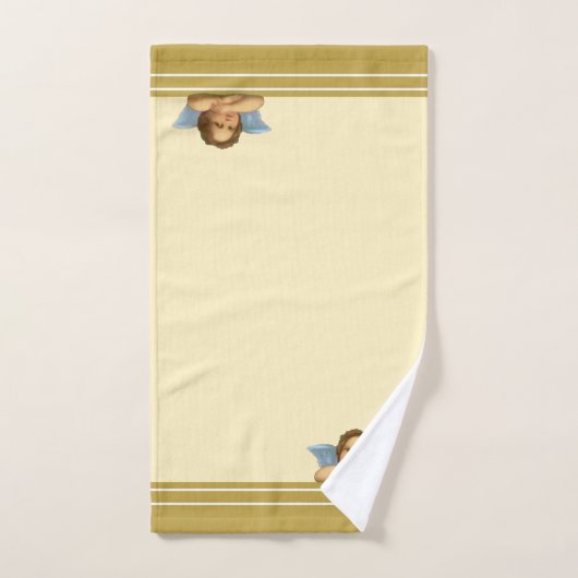 Stilvolle Raphael-Kirsche auf Elfenbein und golden Badhandtuch Set (Handtuch)