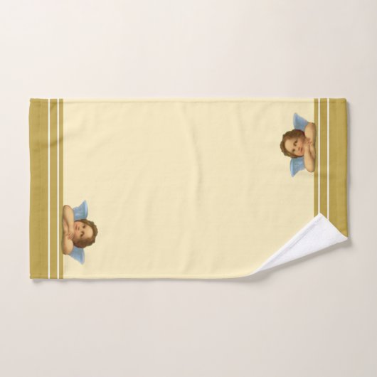 Stilvolle Raphael-Kirsche auf Elfenbein und golden Badhandtuch Set (Handtuch)