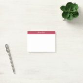 Stilvolle Raspberry Red & White Script Monogram Post-it Klebezettel (Büro)