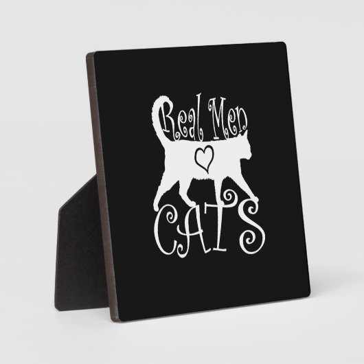 Stilvolle Real Men Liebe Katzen Fotoplatte (Vorderseite)