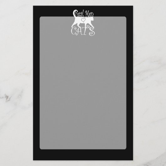 Stilvolle Real Men Liebe Schwarze Dekoration Briefpapier (Vorderseite)