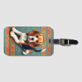 Stilvolle realistische 3D-Beagle Hunde farbenfrohe Gepäckanhänger (Vorderseite (Horizontal))