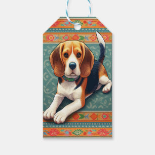 Stilvolle realistische 3D-Beagle Hunde farbenfrohe Geschenkanhänger