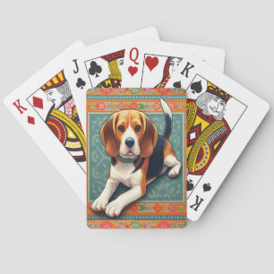Stilvolle realistische 3D-Beagle Hunde farbenfrohe Spielkarten