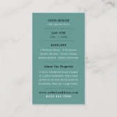 Stilvolle Realtor Open House Werbekarten Visitenkarte (Rückseite)