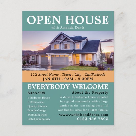 Stilvolle Realtor Open House Werbung Flyer (Vorne)