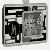 Stilvolle Rechtecke grau/schwarz Rahmen-Ornament Silber (Rechts)