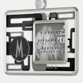 Stilvolle Rechtecke grau/schwarz Rahmen-Ornament Silber (Links)