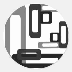 Stilvolle Rechtecke grau/schwarz Runder Aufkleber