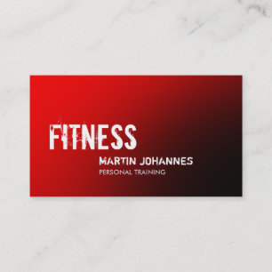 Stilvolle Red Black Personal Trainer Business Card Visitenkarte