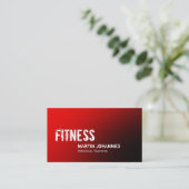 Stilvolle Red Black Personal Trainer Business Card Visitenkarte (Stehend Vorderseite)