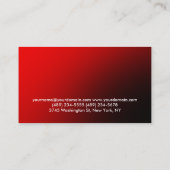 Stilvolle Red Black Personal Trainer Business Card Visitenkarte (Rückseite)