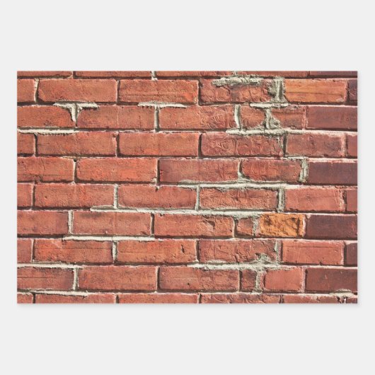 Stilvolle Red Brick Textured Urban Wall Geschenkpapier Set (Vorderseite)