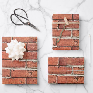Stilvolle Red Brick Textured Urban Wall Geschenkpapier Set
