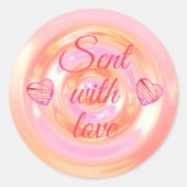 Stilvolle Red Button Heart Script Niedlich Quotes Runder Aufkleber (Vorderseite)