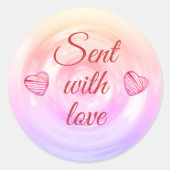 Stilvolle Red Button Heart Script Niedlich Quotes Runder Aufkleber (Vorderseite)