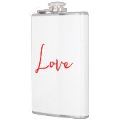 Stilvolle Red Calligraphy White Liebe Wedding Flachmann (Links)