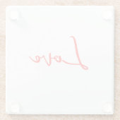 Stilvolle Red Calligraphy White Liebe Wedding Glasuntersetzer (Rückseite)