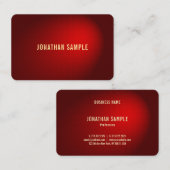 Stilvolle Red Damask Gold Text Template Chic Round Visitenkarte (Vorne/Hinten)