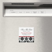 Stilvolle Red Damask Speichern Sie das Date Magnet (In Situ (Geschirrspüler))