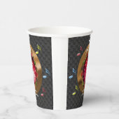 Stilvolle Red Disco Ball Graduation Party Pappbecher (Rechts)