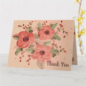 Stilvolle Red Floral Dankeschön Card Karte (Gelbe Blume)