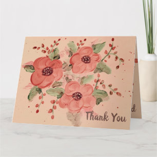 Stilvolle Red Floral Dankeschön Card Karte