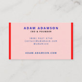 Stilvolle Red Founder CEO Start Visitenkarte (Rückseite)