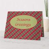 Stilvolle Red Gemustert Holiday Dankeskarte (Rückseite)