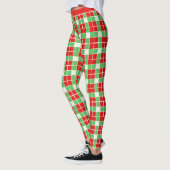 Stilvolle Red Green Gold Kariert Pattern Yoga Leggings (Links)