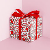 Stilvolle Red Hearts Pattern Valentines Geschenkpapier