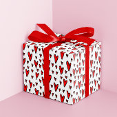 Stilvolle Red Hearts Pattern Valentines Geschenkpapier