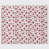 Stilvolle Red Hearts Pattern Valentines Geschenkpapier (Flach)