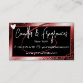 Stilvolle Red Maroon Frame Heart Handmade by Name Visitenkarte (Rückseite)