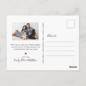 Stilvolle Red Script Foto Collage Weihnachten Postkarte (Rückseite)