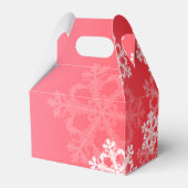 Stilvolle Red Snowflakes Modernes Weihnachtsmuster Geschenkschachtel (Rückseite)