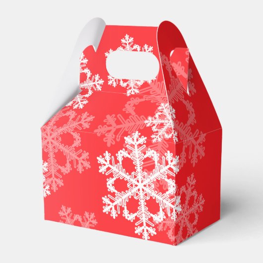 Stilvolle Red Snowflakes Modernes Weihnachtsmuster Geschenkschachtel (Vorderseite)