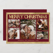 Stilvolle Red Typografy Foto Collage Weihnachten (Vorne/Hinten)