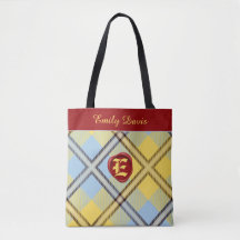 Stilvolle Red Wax Monogram Name Script Tartan Kari